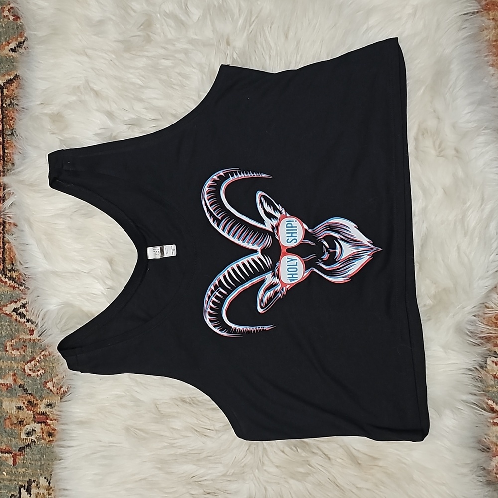 Holy Ship! Crop Top with Trippy 3Dish Goat Brand New, Never Worn